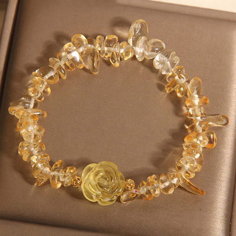 Natural Citrine Irregular Bead Petals Pleasure Bracelet