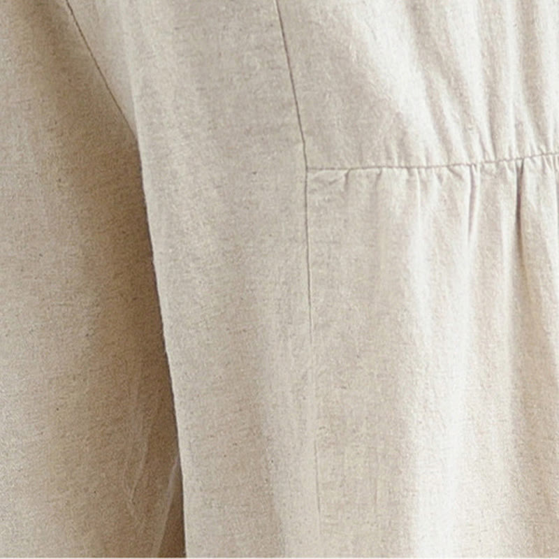 Casual Plain Lace Splicing Cotton Linen Women's Cropped Wide Leg Pants With Pockets