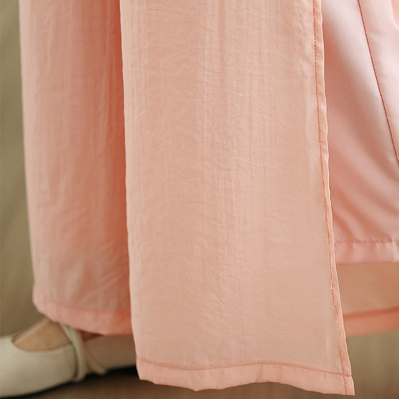 Casual Vintage Side Slit Hem Design Cotton Linen Women's Wide Leg Pants With Pockets