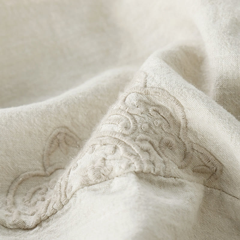 Tactile Cotton Linen Cropped Tapered Meditation Harem Pants