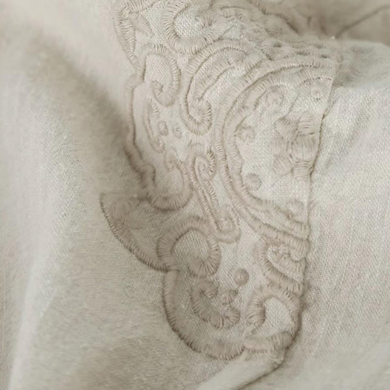 Tactile Cotton Linen Cropped Tapered Meditation Harem Pants