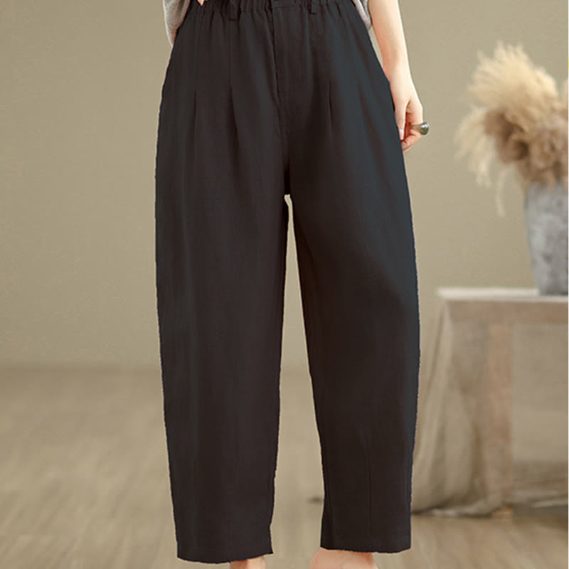 Breathable Cotton Linen High-Waist Meditation Harem Pants