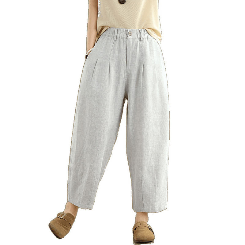 Breathable Cotton Linen High-Waist Meditation Harem Pants