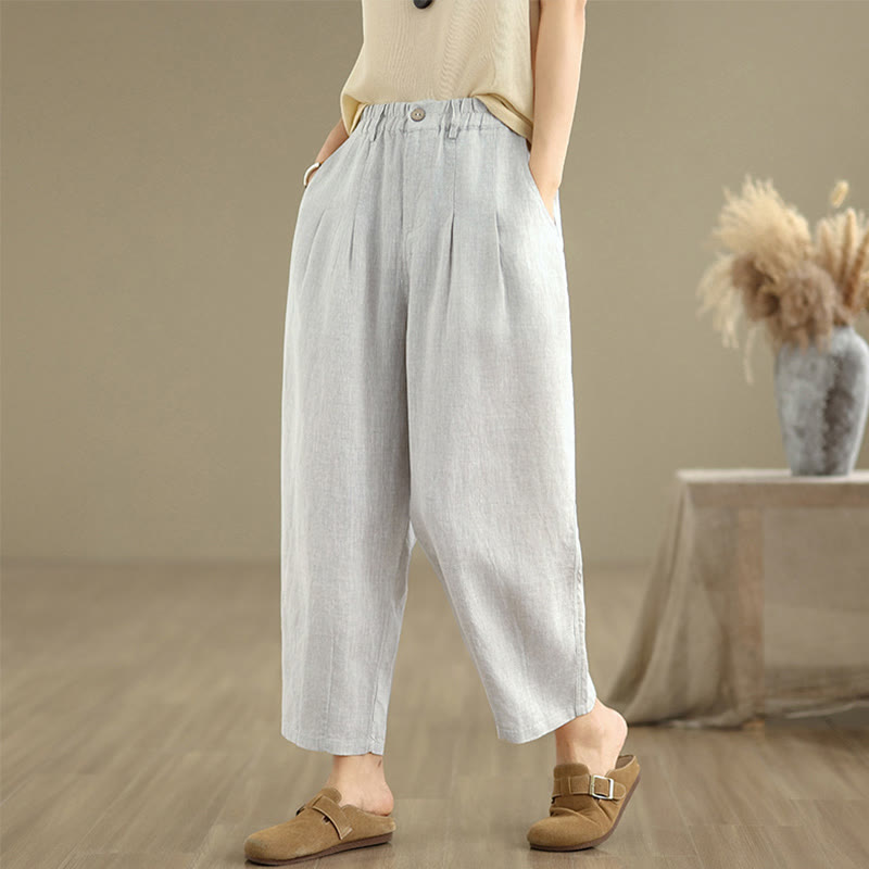 Breathable Cotton Linen High-Waist Meditation Harem Pants