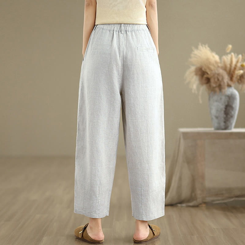 Breathable Cotton Linen High-Waist Meditation Harem Pants