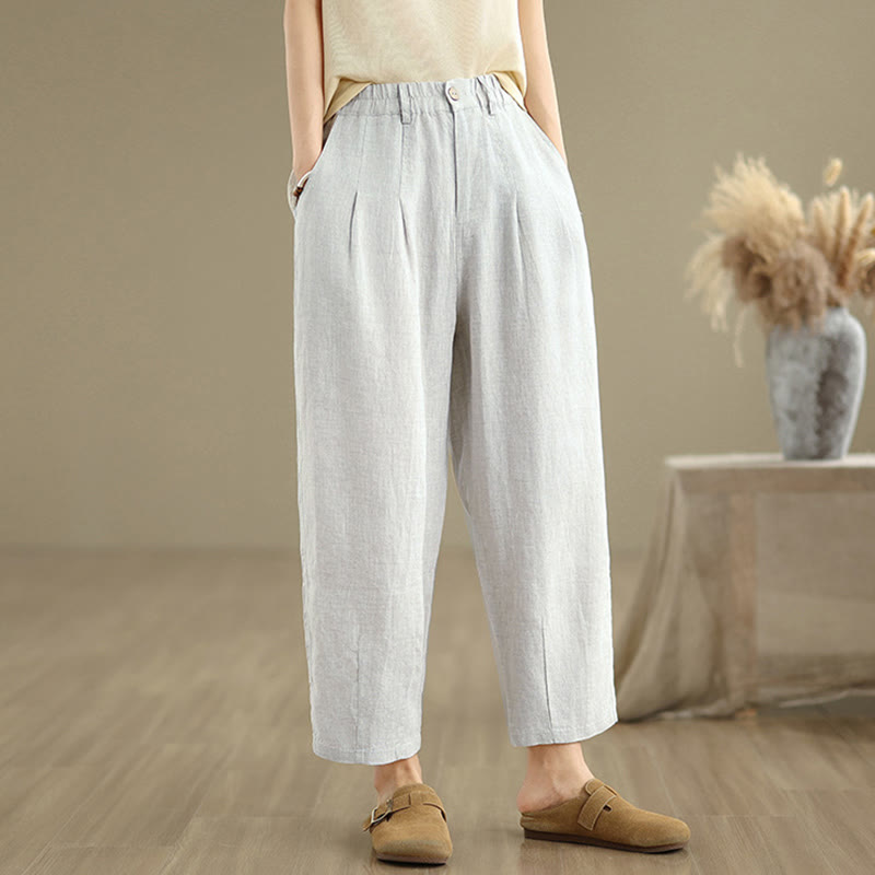 Breathable Cotton Linen High-Waist Meditation Harem Pants