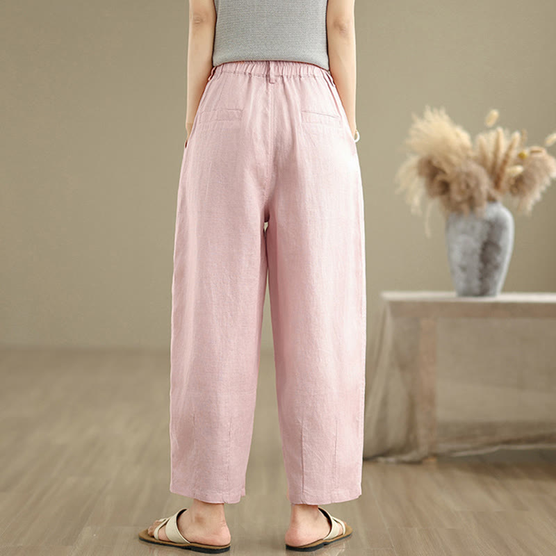 Breathable Cotton Linen High-Waist Meditation Harem Pants