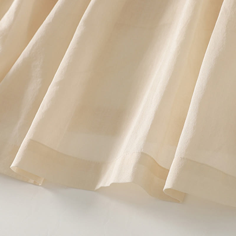 Breathable Cotton-Linen Accordion Pleat Mindful Midi Dress