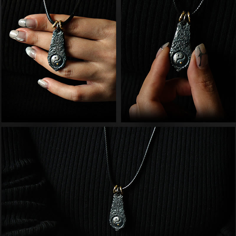 999 Sterling Silver 24k Gold Big Dipper Yin Yang Design Harmony Necklace Pendant