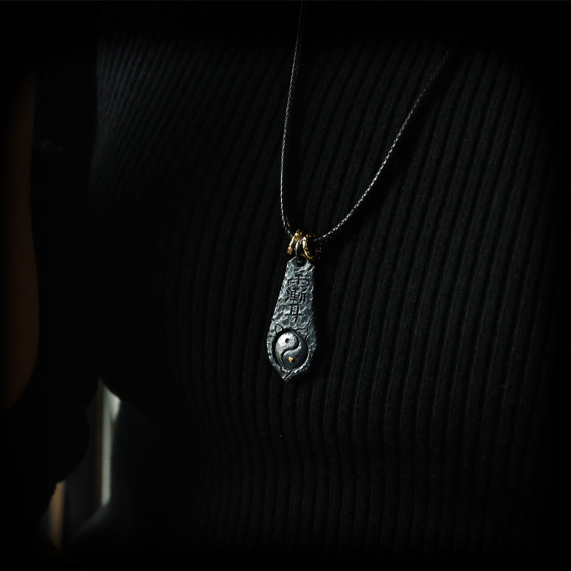 999 Sterling Silver 24k Gold Big Dipper Yin Yang Design Harmony Necklace Pendant