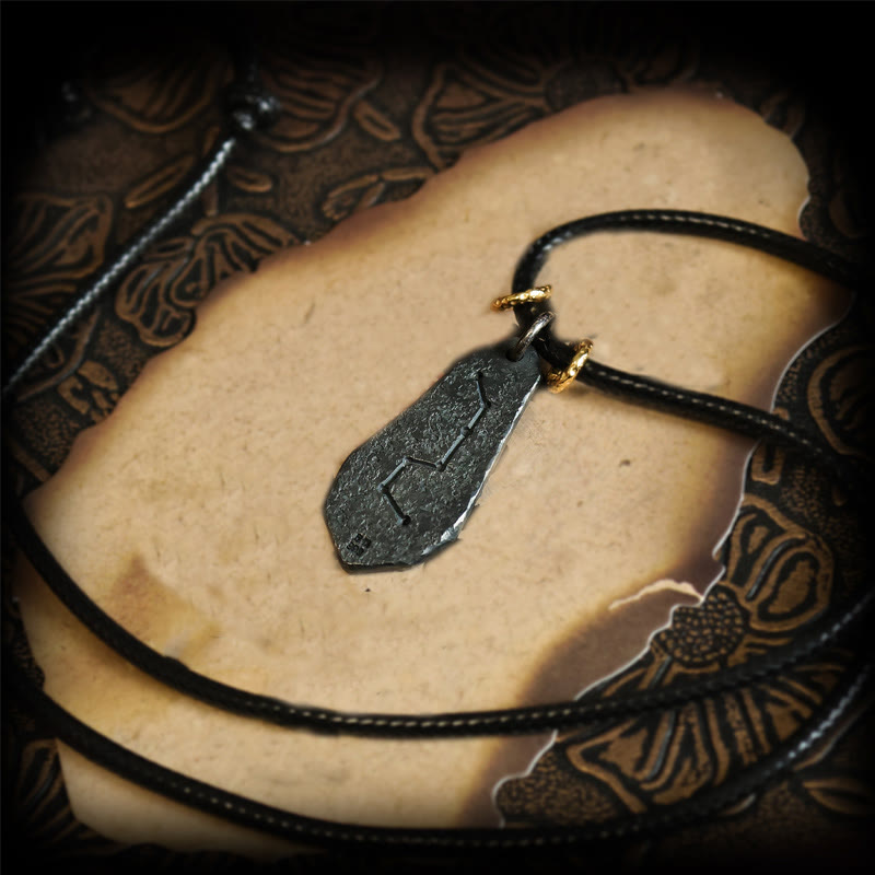 999 Sterling Silver 24k Gold Big Dipper Yin Yang Design Harmony Necklace Pendant