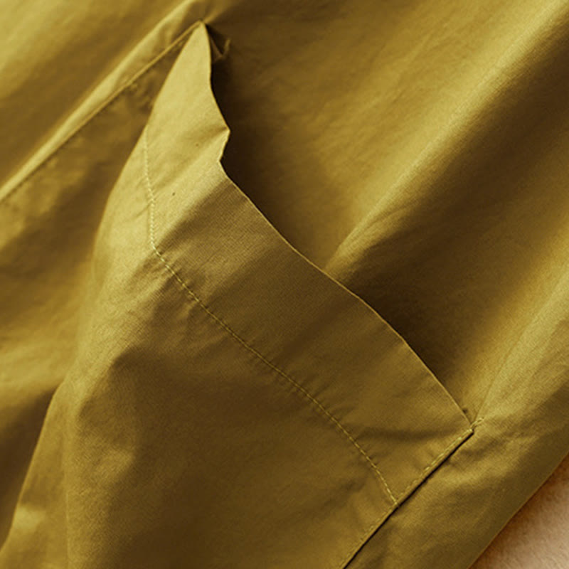 Summer Plain Crew Neck Simple Short Sleeve Design Midi Dress With Pockets