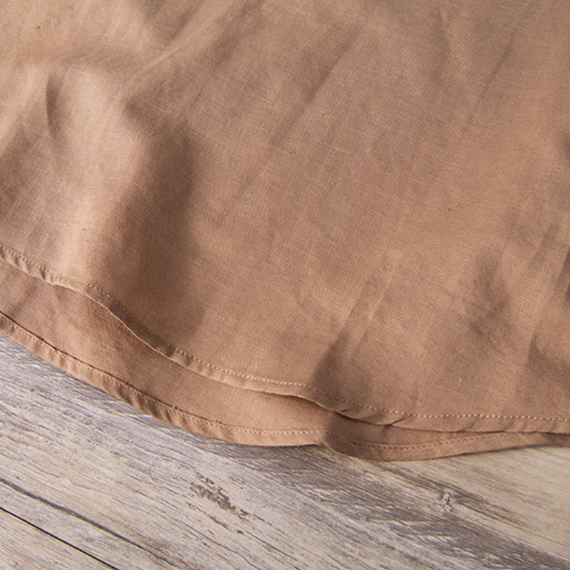 Breathable Cotton Linen Stand Collar Meditation Shirt