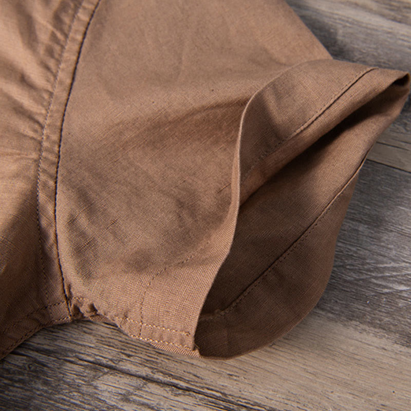 Breathable Cotton Linen Stand Collar Meditation Shirt