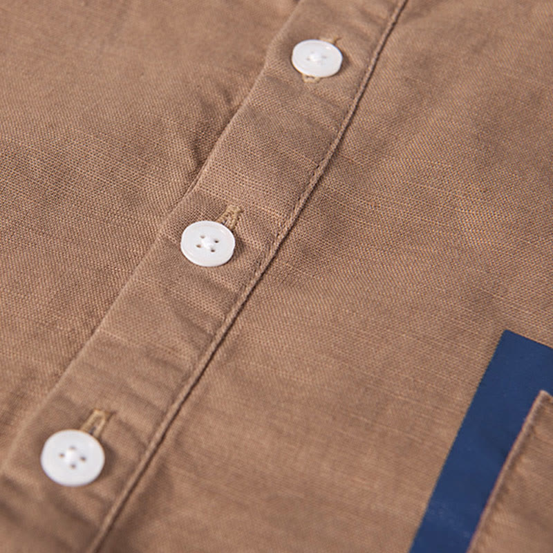 Breathable Cotton Linen Stand Collar Meditation Shirt