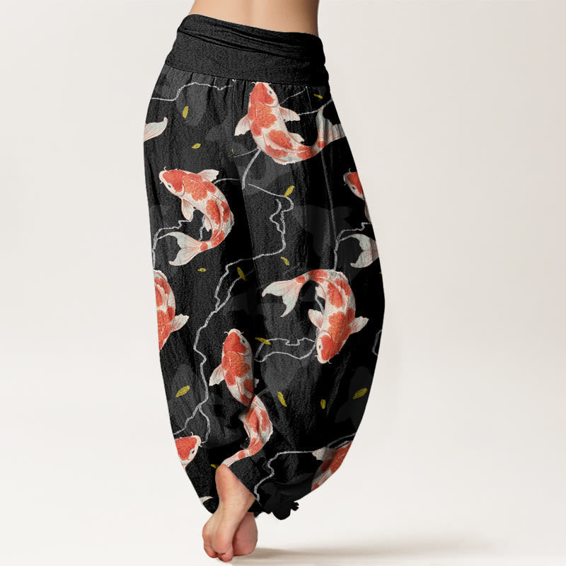 Cotton Koi Print Unrestricted Meditation Harem Pants