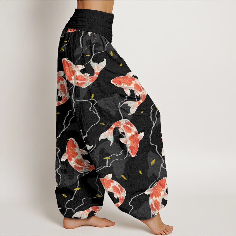 Cotton Koi Print Unrestricted Meditation Harem Pants