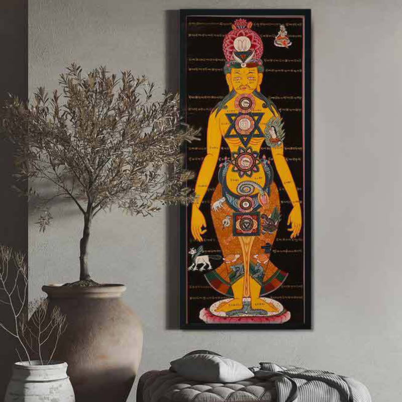 Tibetan Thangka Painting Healing Handmade Decoration(Random Style)