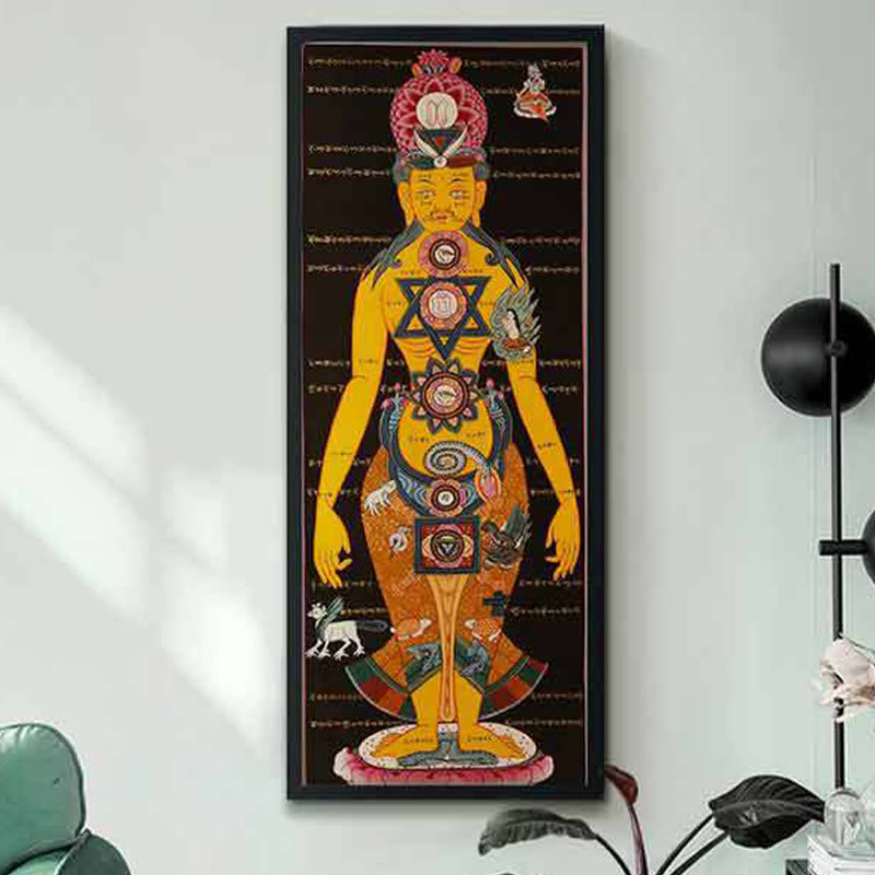 Tibetan Thangka Painting Healing Handmade Decoration(Random Style)
