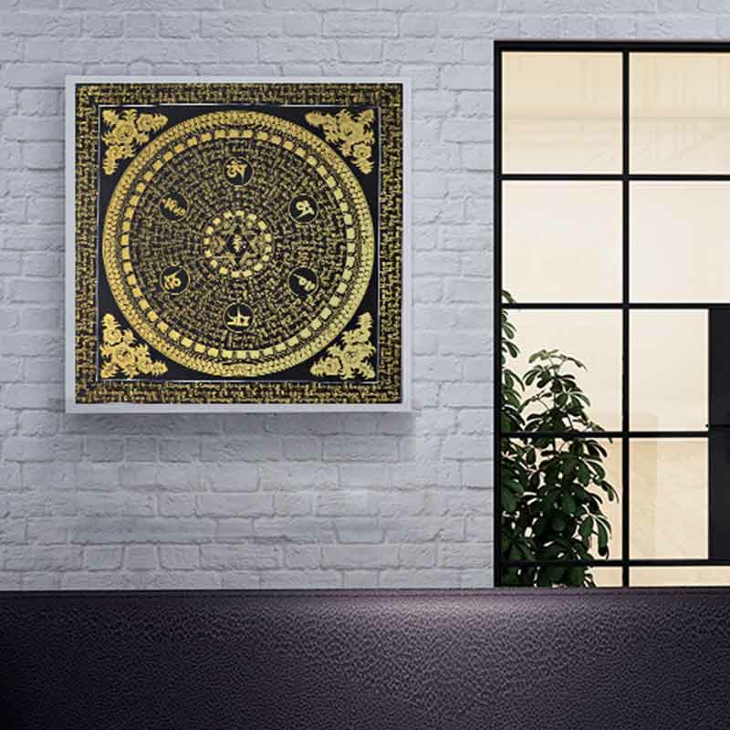 Tibetan Thangka Painting Om Mani Padme Hum Scripture Handmade Decoration(Random Style)