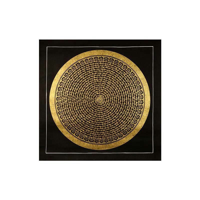 Tibetan Thangka Painting Om Mani Padme Hum Dragon Phoenix Scripture Handmade Decoration(Random Style)