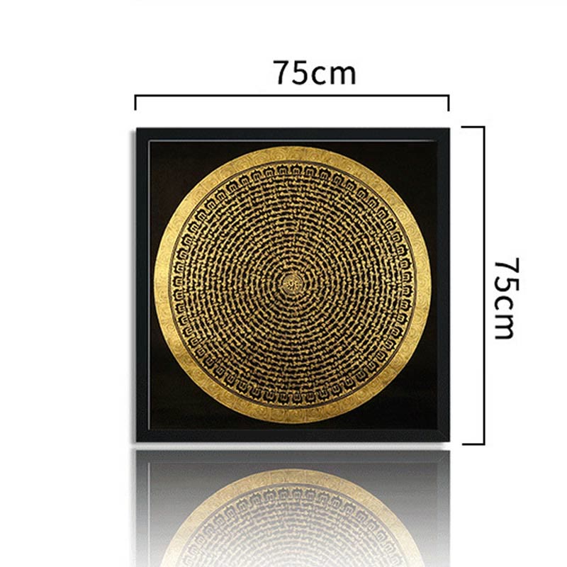 Tibetan Thangka Painting Om Mani Padme Hum Dragon Phoenix Scripture Handmade Decoration(Random Style)