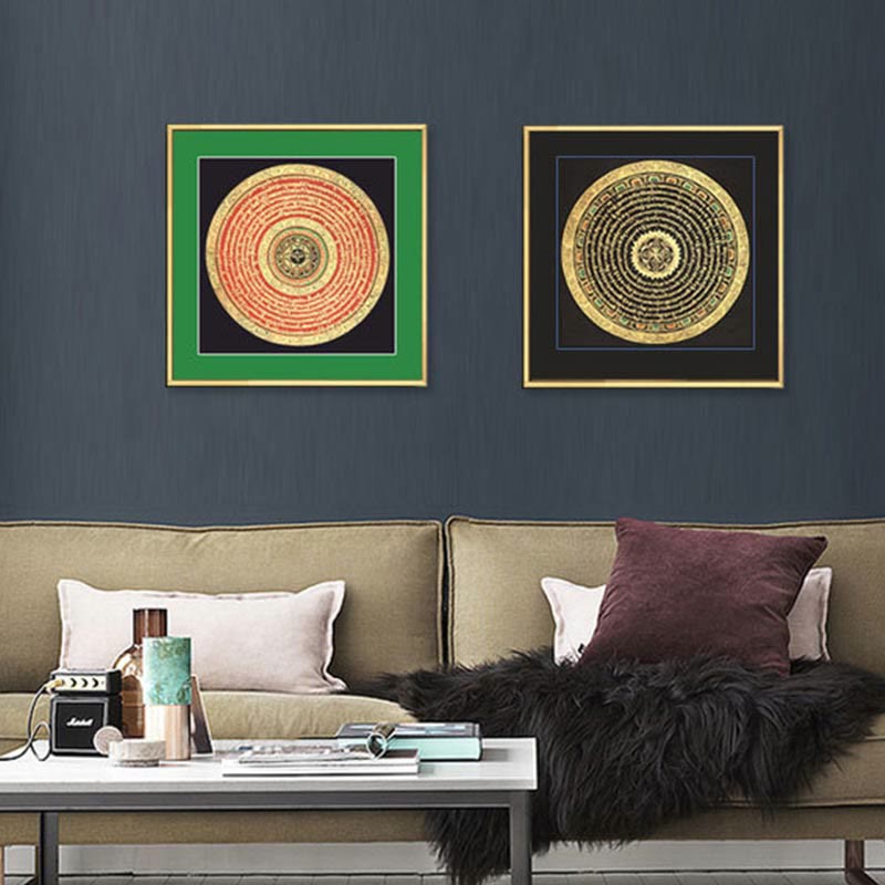 Tibetan Thangka Painting Six True Words Scripture Handmade Decoration Blind Box(Random Style)