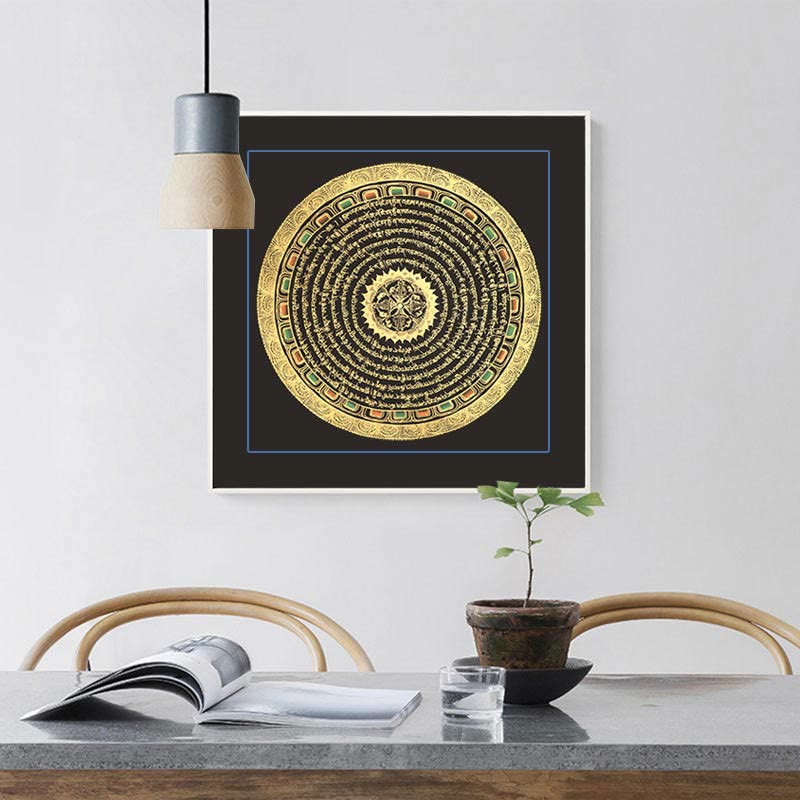 Tibetan Thangka Painting Six True Words Scripture Handmade Decoration Blind Box(Random Style)