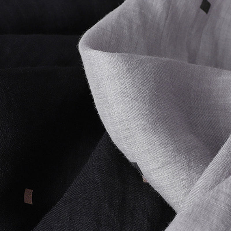 Breathable Cotton Linen Polka Dot Wide-Leg Meditation Pants