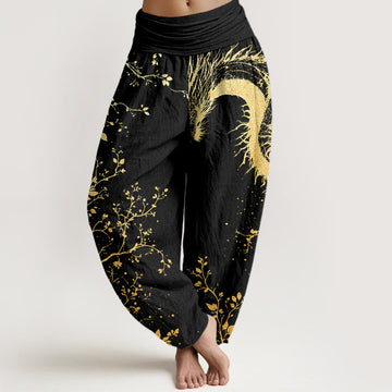 Tactile Cotton Pleated Waist Meditation Harem Pants