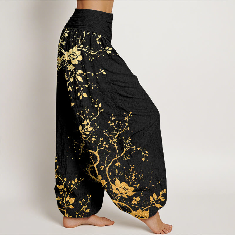 Tactile Cotton Pleated Waist Meditation Harem Pants