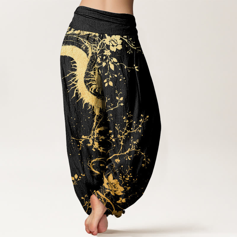 Tactile Cotton Pleated Waist Meditation Harem Pants