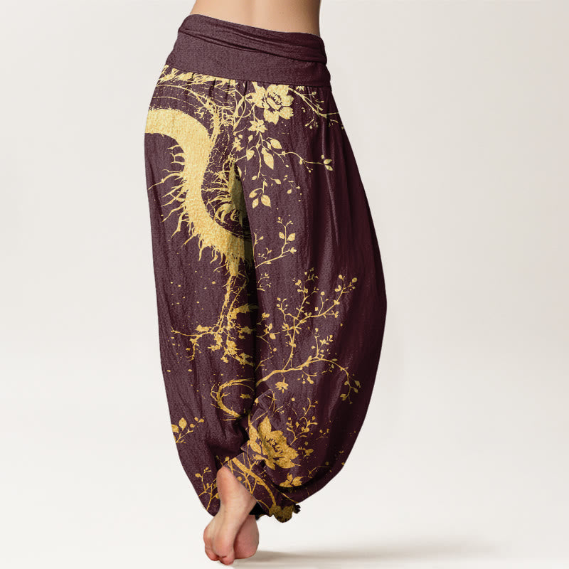 Tactile Cotton Pleated Waist Meditation Harem Pants