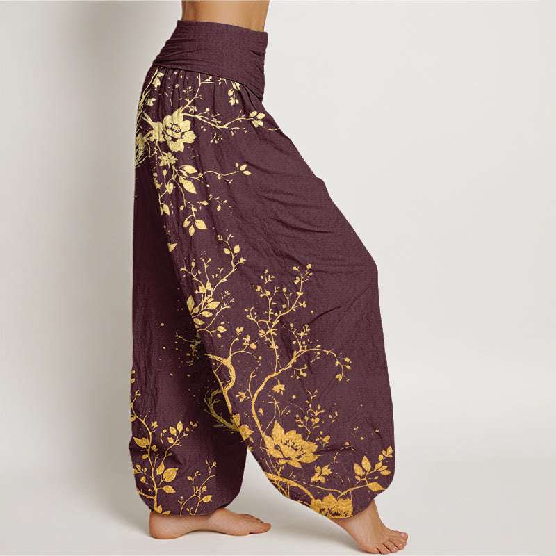 Tactile Cotton Pleated Waist Meditation Harem Pants