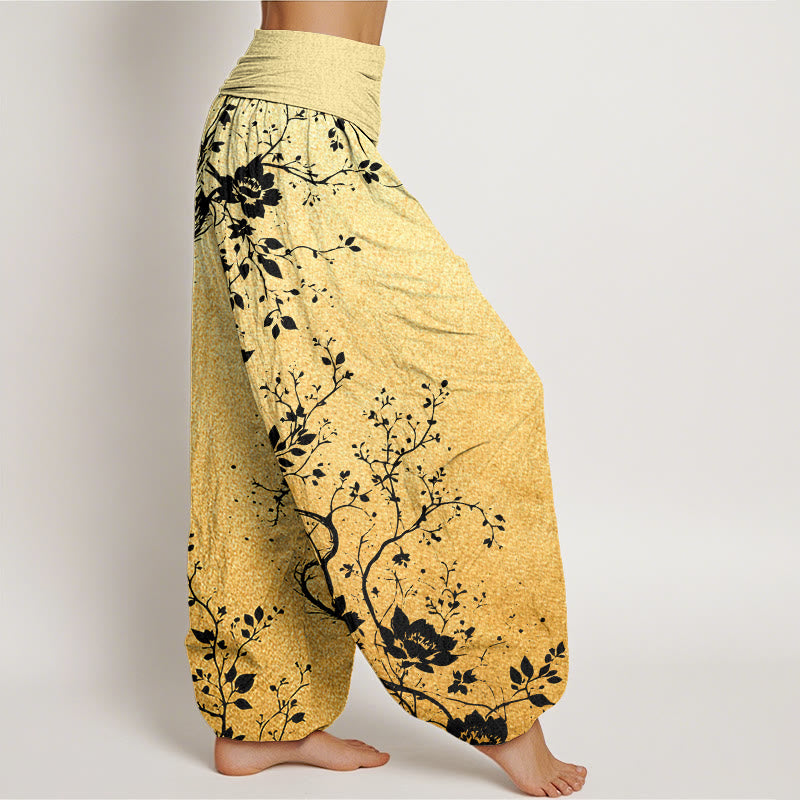 Tactile Cotton Pleated Waist Meditation Harem Pants