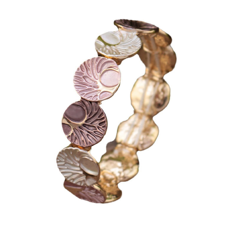 Artistic Tree of Life Enamel Inlay Adjustable Bracelet