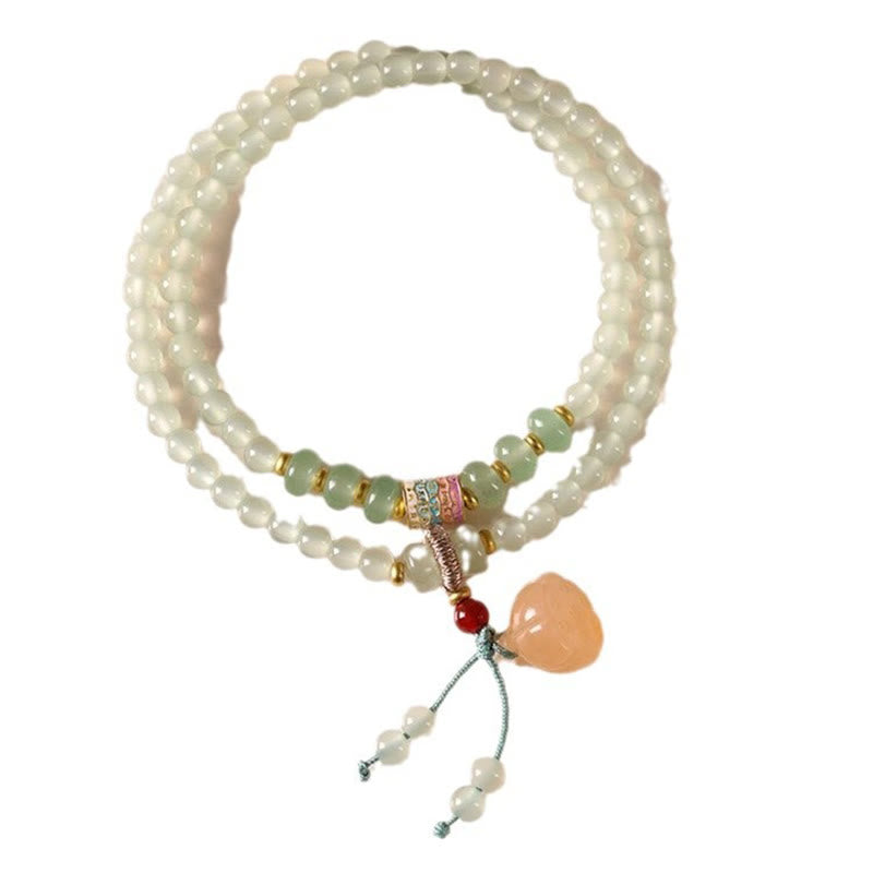 Natural Green Aventurine Multi-Strand Bamboo & Lotus Pod Charm Bracelet