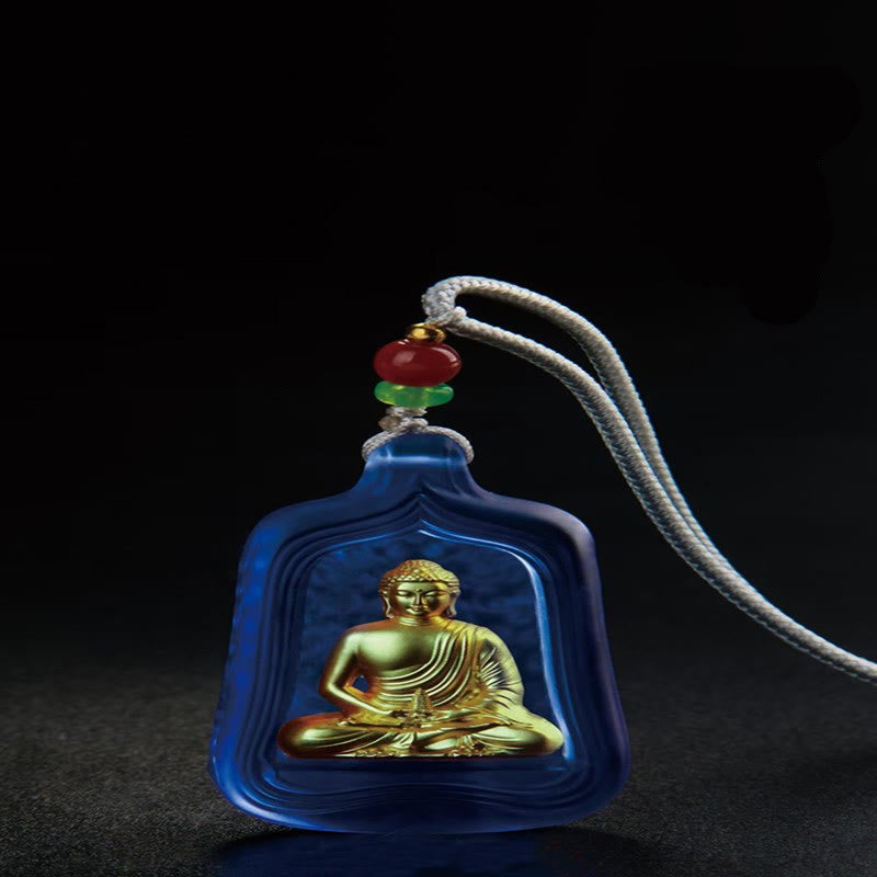 Tibetan Medicine Buddha Liuli Crystal Compassion Serenity Necklace Pendant