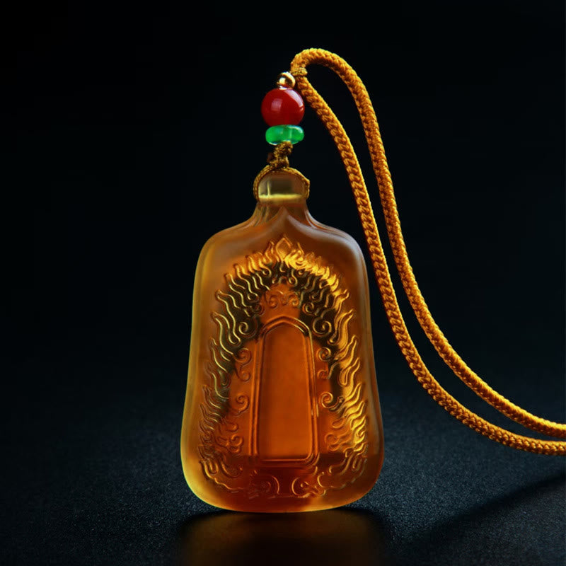 Tibetan Medicine Buddha Liuli Crystal Compassion Serenity Necklace Pendant