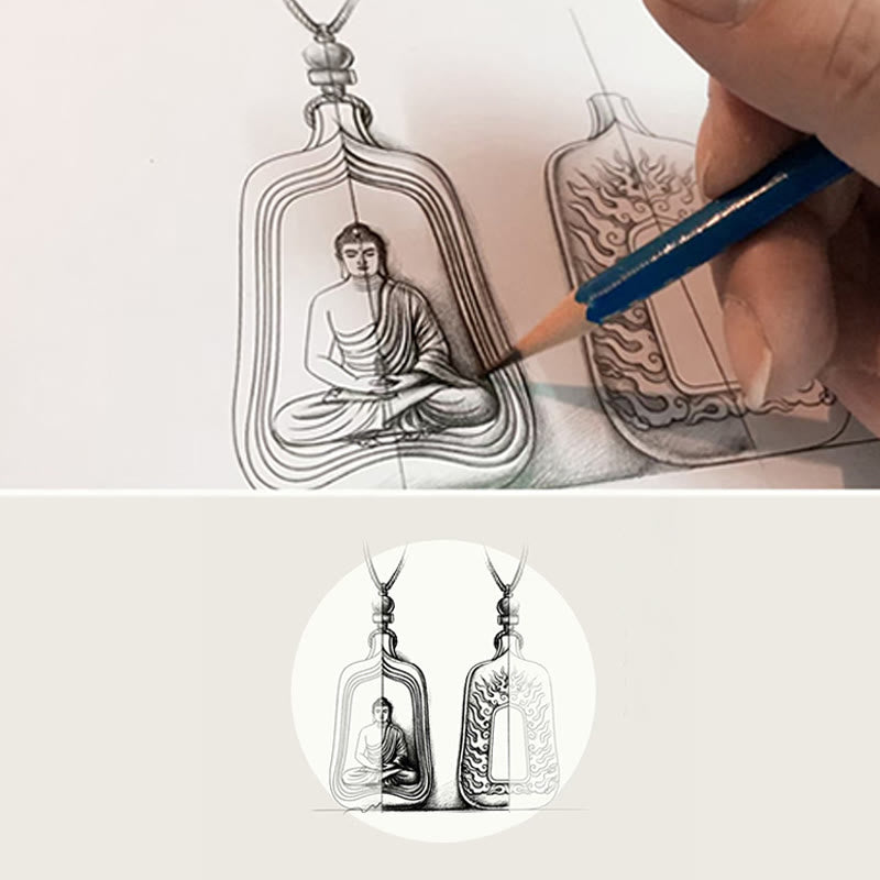 Tibetan Medicine Buddha Liuli Crystal Compassion Serenity Necklace Pendant