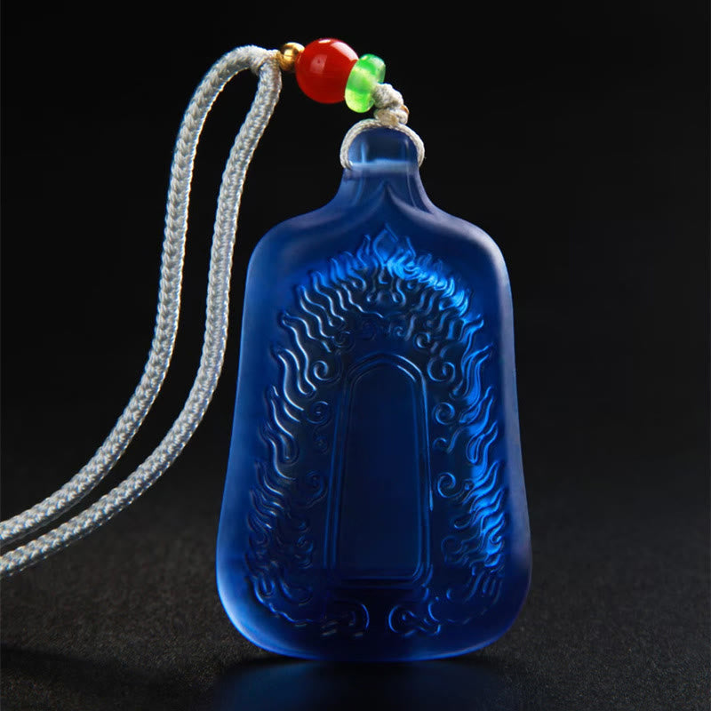 Tibetan Medicine Buddha Liuli Crystal Compassion Serenity Necklace Pendant