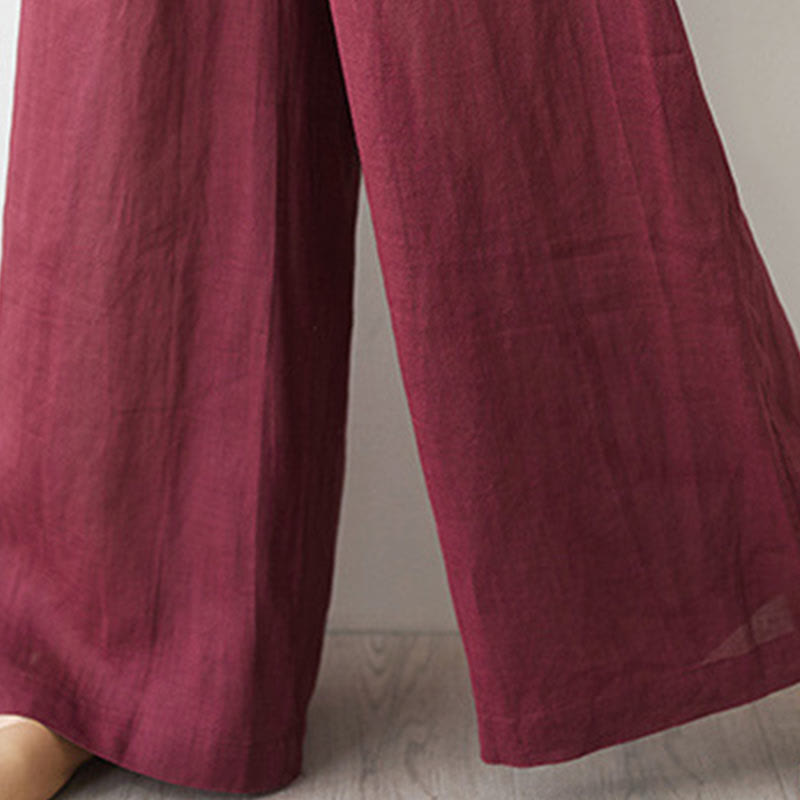 Tactile Cotton Blend Wide-Leg Women's Meditation Set