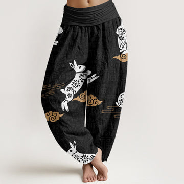 Cotton Cloud Print Mindful Movement Harem Pants