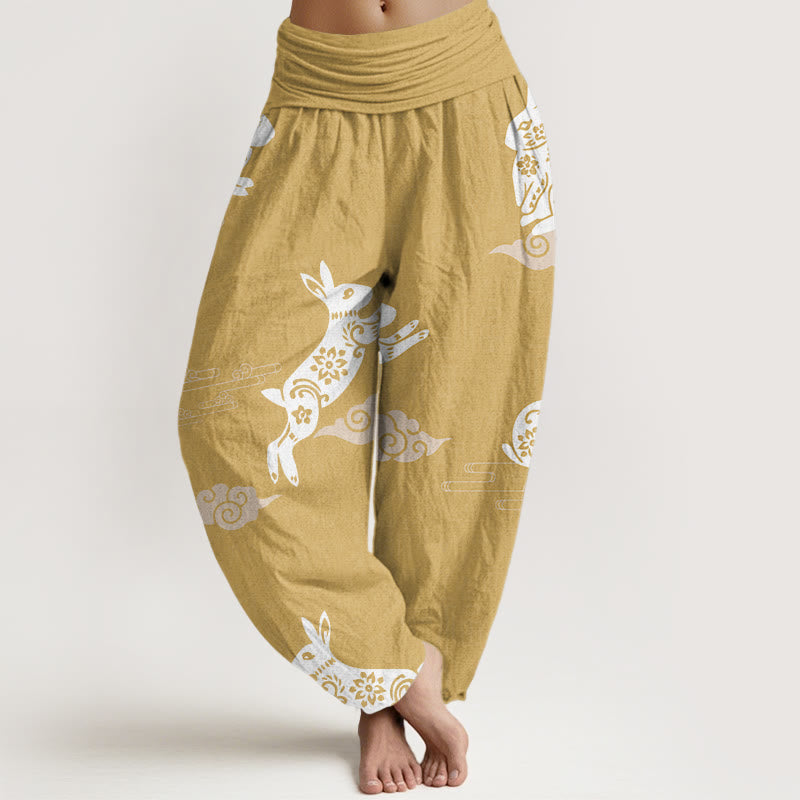 Cotton Cloud Print Mindful Movement Harem Pants