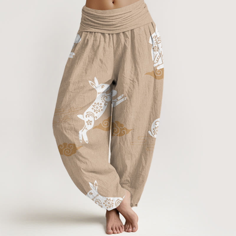 Cotton Cloud Print Mindful Movement Harem Pants