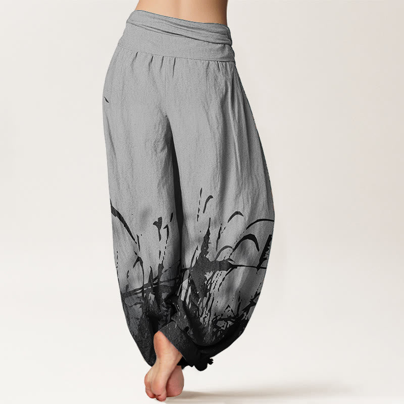 Earthy Cotton Wild Grass Mindful Movement Harem Pants
