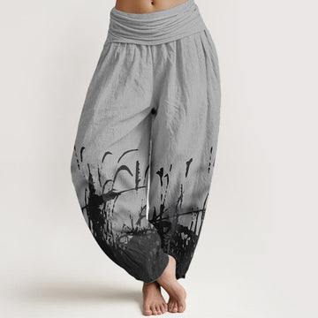 Earthy Cotton Wild Grass Mindful Movement Harem Pants