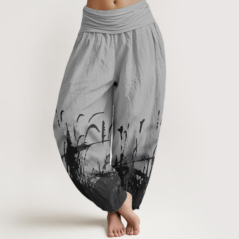 Earthy Cotton Wild Grass Mindful Movement Harem Pants