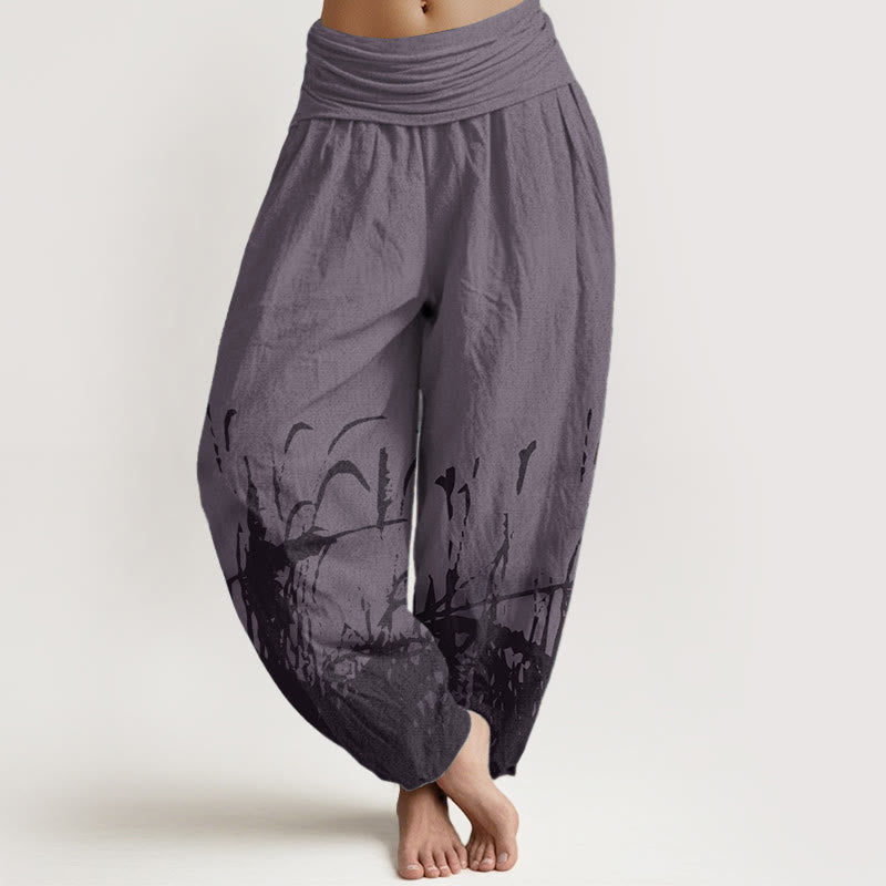 Earthy Cotton Wild Grass Mindful Movement Harem Pants