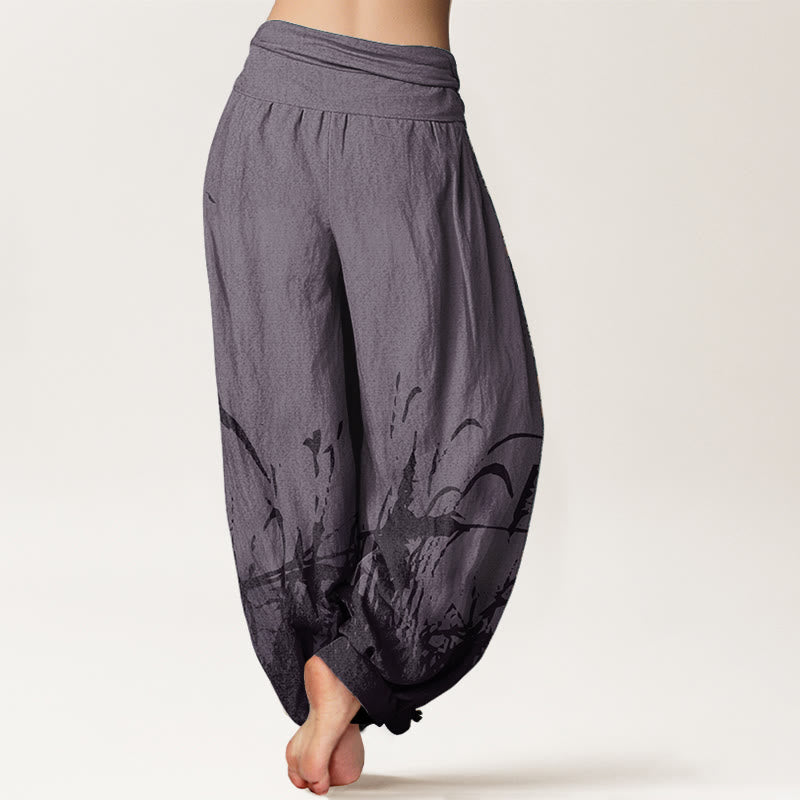 Earthy Cotton Wild Grass Mindful Movement Harem Pants
